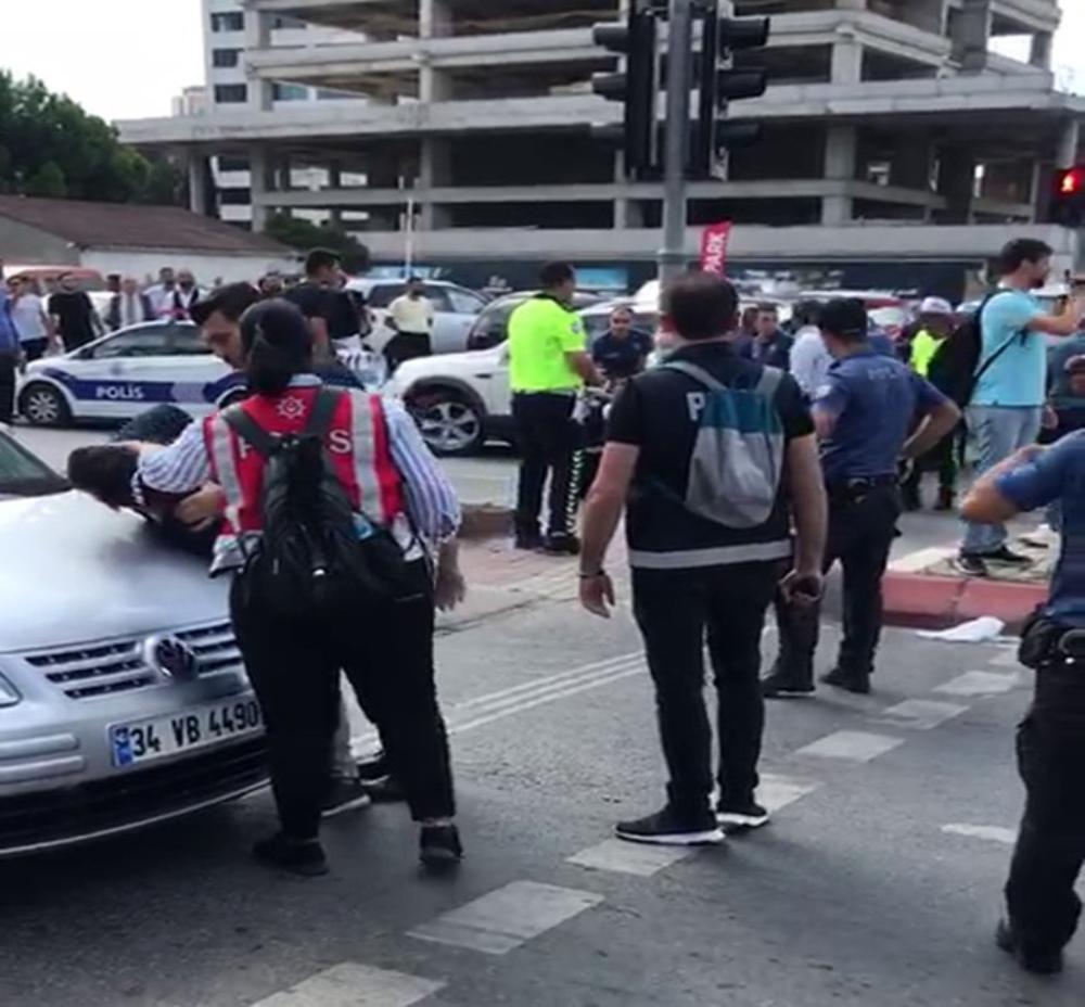 Anadolu Adalet Sarayı otoparkında sıcak anlar kamerada