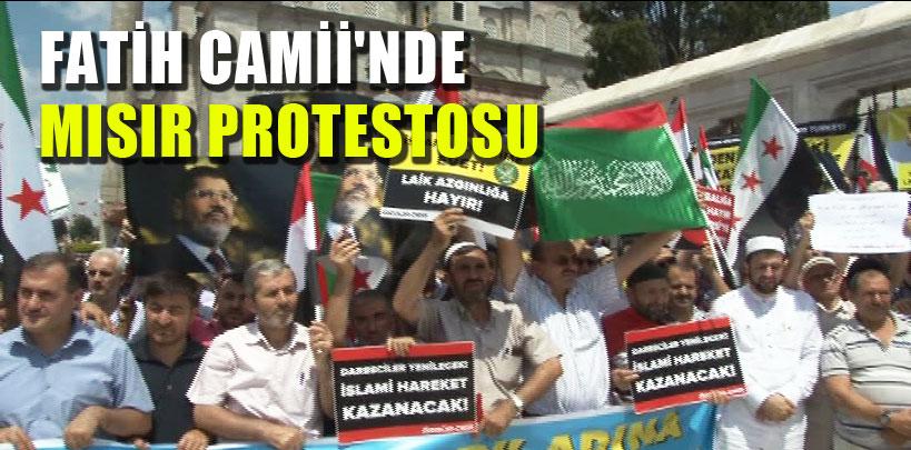 Mısır'daki katliam Fatih Camii'nde protesto edildi