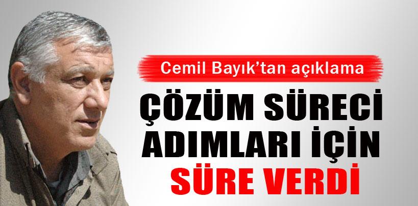 Cemil Bayık, 'Çözüm süreci için son tarih 1 Eylül'dür'