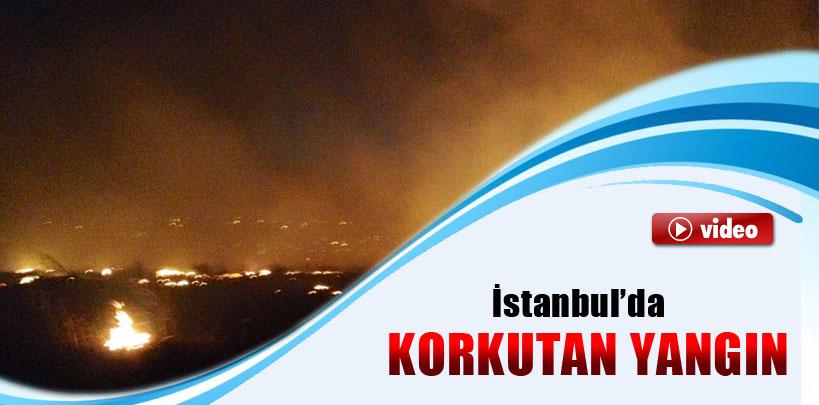 İstanbul-Büyükçekmece'de korkutan yangın