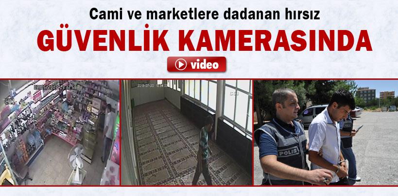 Gaziantep'te cami ve işyeri hırsızlığı güvenlik kamerasında