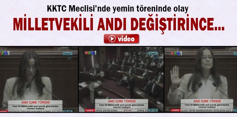 KKTC Meclisi'nde yemin töreninde olay