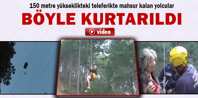 Ukrayna'da teleferikte mahsur kalan yolcular böyle kurtarıldı