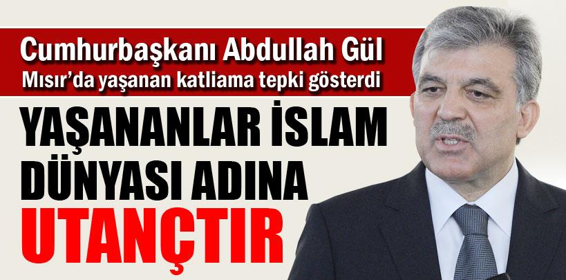 Cumhurbaşkanı Gül, 'Yaşananlar İslam dünyası adına bir utanç'