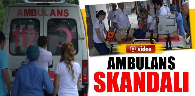 Ambulansın kapısı açılmayınca sürücü isyan etti