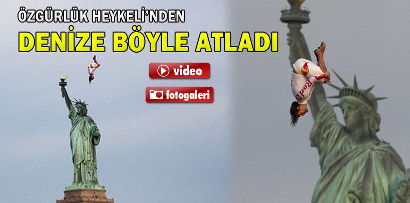 Özgürlük Heykeli'nden denize böyle atladı