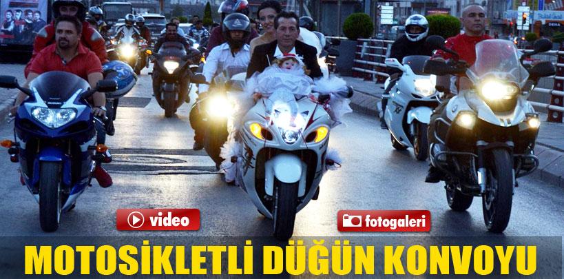 Kayseri'de motosikletli düğün konvoyu