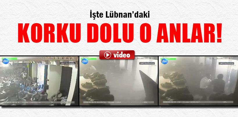 Lübnan'daki bombalı saldırıdan korku dolu anlar