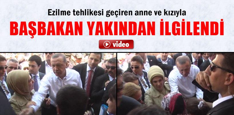 Ezilme tehlikesi geçiren anne ve kızıyla Başbakan yakından ilgilendi