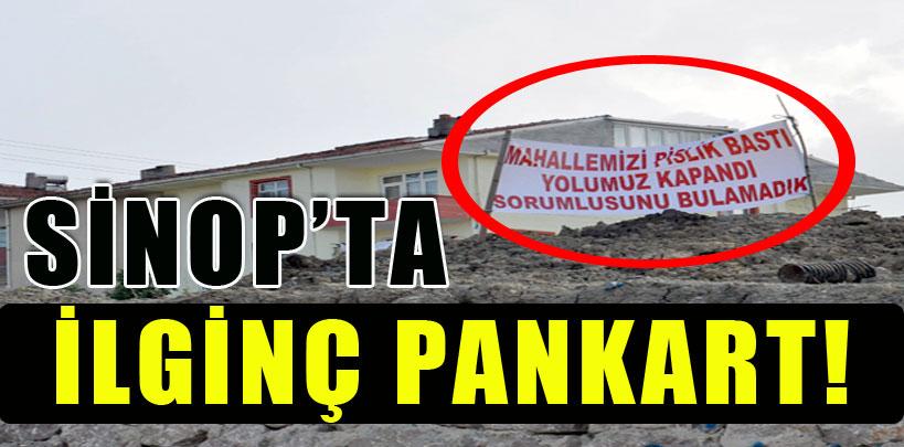 Sinop'ta ilginç pankart