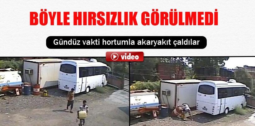 Adana'da gündüz vakti akaryakıt hırsızlığı