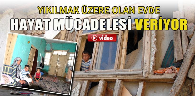 Gümüşhaneli aile yıkılmak üzere olan evde hayat mücadelesi veriyor