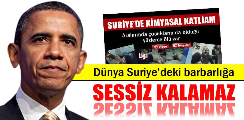 Obama, ‘Dünya Suriye'deki barbarlığa sessiz kalamaz'