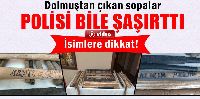 Adana'da dolmuştan çıkan sopalar polisi bile şaşırttı