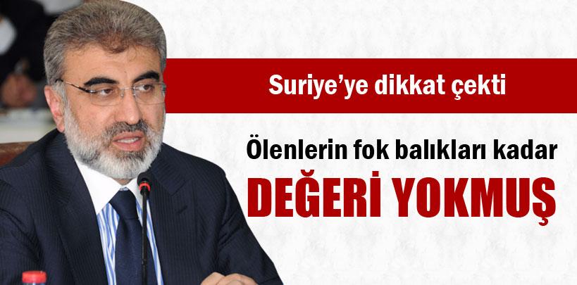 Bakan Taner Yıldız, 'Ölenlerin fok balıkları kadar değeri yok'