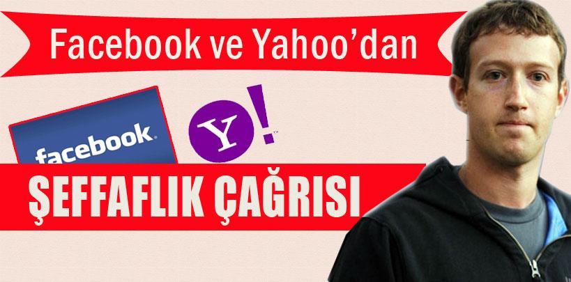 Facebook ve Yahoo'dan ABD yönetimine şeffaflık çağrısı