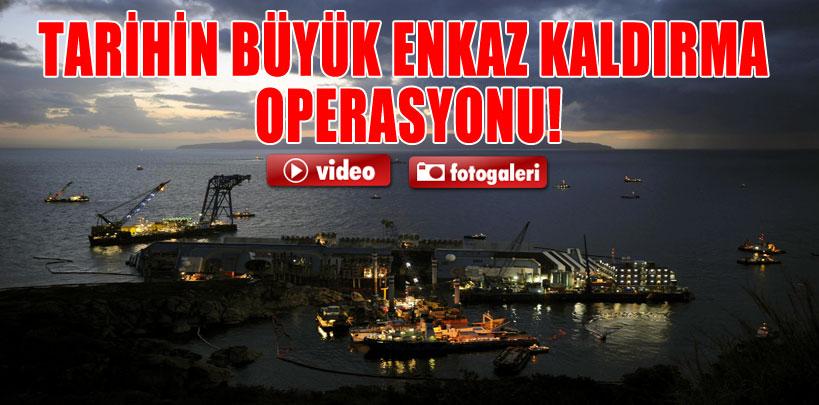 İtalya'daki Costa Concordia'nın enkazı kaldırılıyor