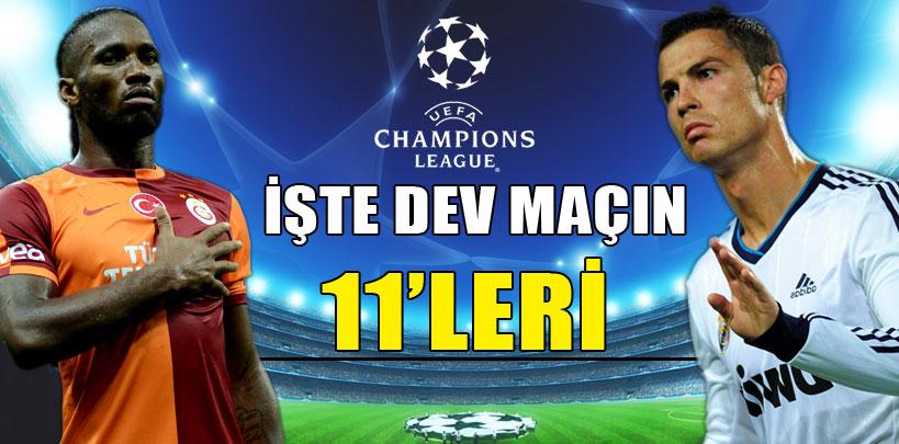 İşte Galatasaray Real Madrid maçının 11'leri