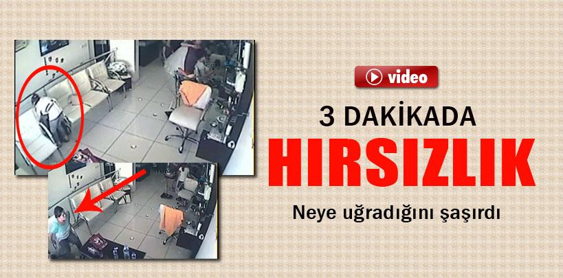 3 dakikada hırsızlık güvenlik kamerasına böyle yansıdı