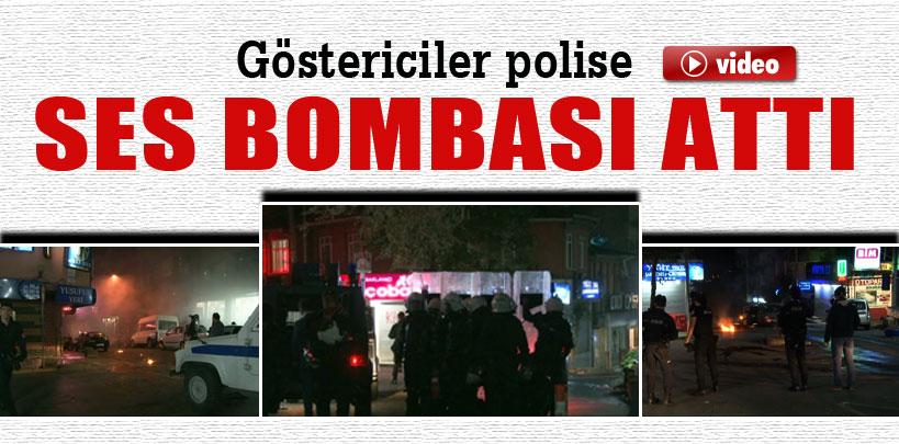 Göstericiler polise ses bombası attı