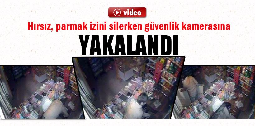 Bartın'da hırsız, parmak izini silerken güvenlik kamerasına yakalandı