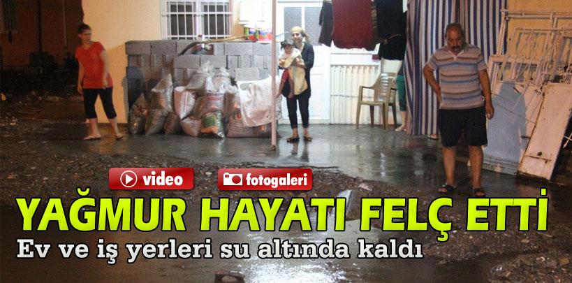 İskenderun'da yağmur hayatı felç etti