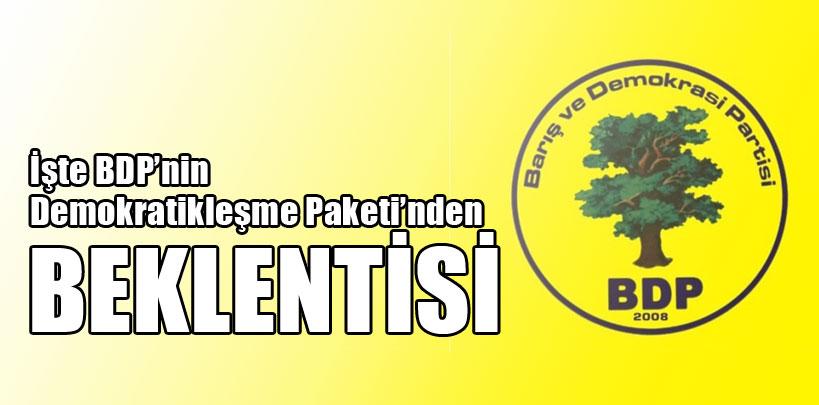 BDP Demokratikleşme Paketi'nden beklentilerini açıkladı