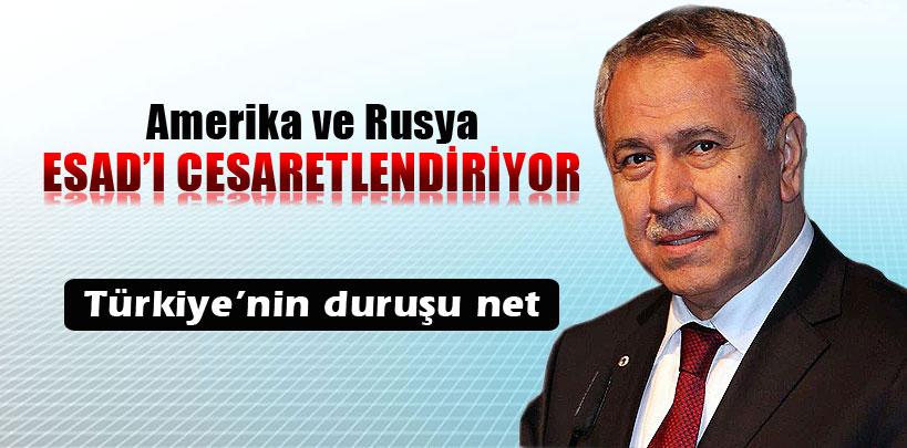 Bülent Arınç, 'ABD ve Rusya Esad'ı cesaretlendiriyor'