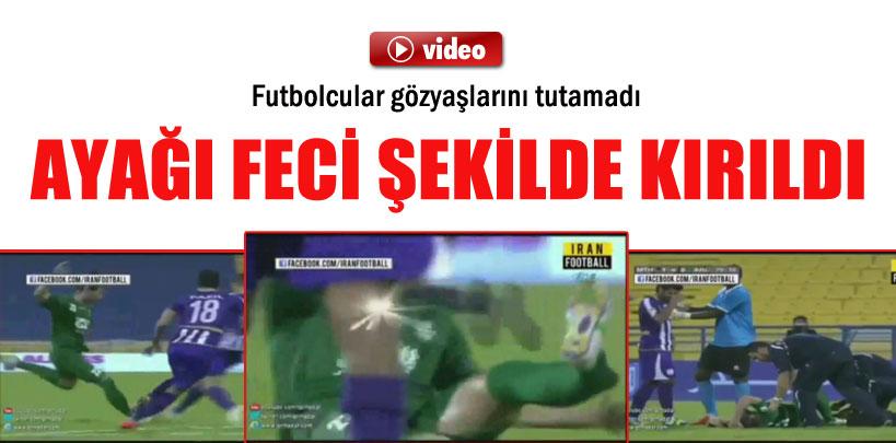 İranlı futbolcunun ayağı feci şekilde kırıldı