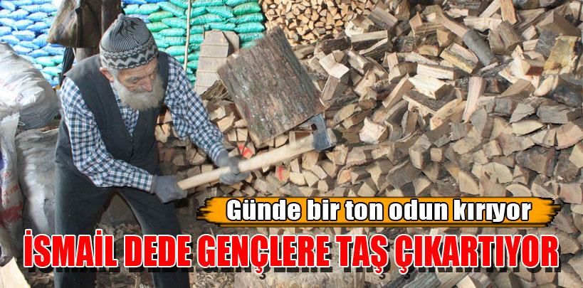 İsmail dede baltayla günde 1 ton odun kırıyor