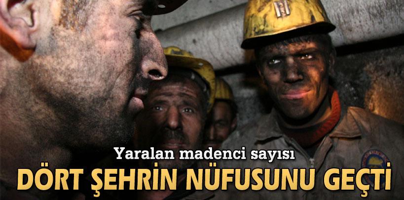 Yaralan madenci sayısı dört şehrin nüfusunu geçti