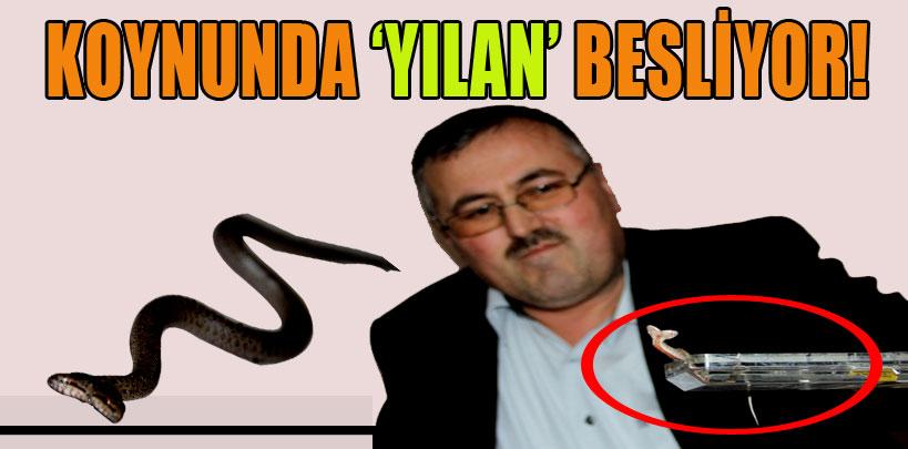 Koynunda ‘yılan' besliyor