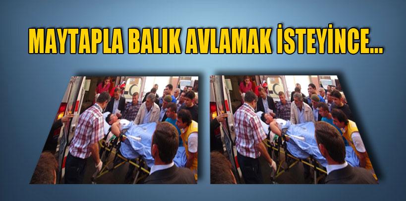 Maytapla balık avlamak isterken parmaklarından oldu