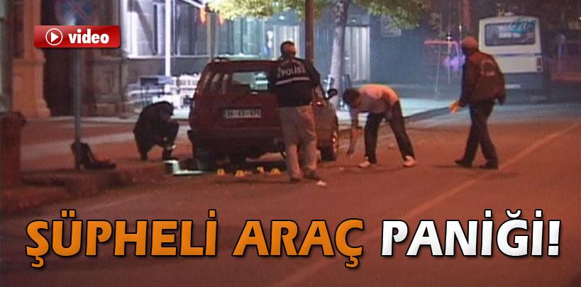 Kars'ta park edilmiş otomobil polisi alarma geçirdi