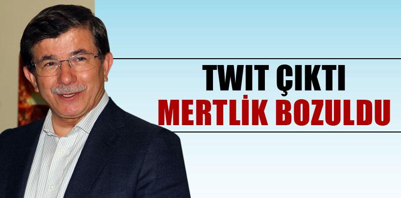 Davutoğlu, 'Twit çıktı mertlik bozuldu'