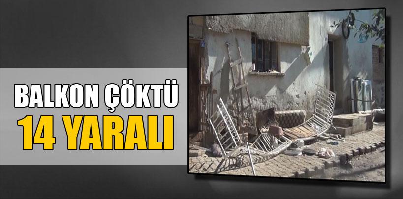 Kütahya'da balkon çöktü, 14 yaralı