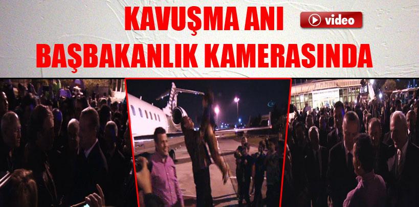 Pilotların kavuşma anı başbakanlık kamerasında