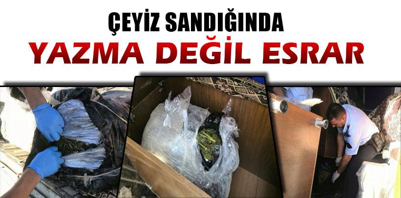 Adana'da çeyiz sandığında esrar sevkıyatı