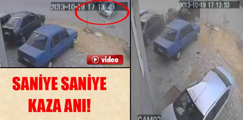 Gaziantep'teki trafik kazası güvenlik kamerasında