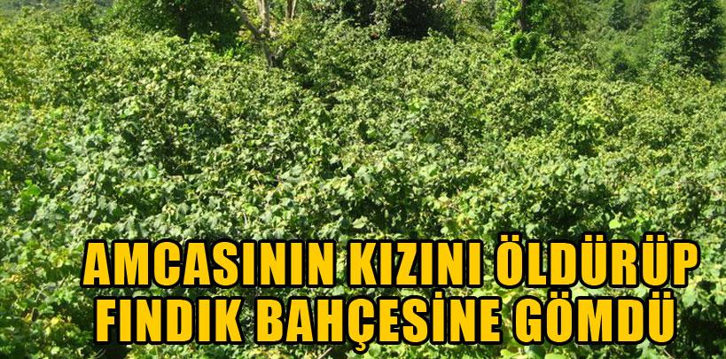 Zonguldak'ta, amcasının kızını öldürüp fındık bahçesine gömdü