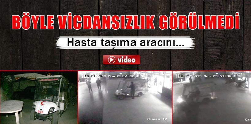 Hasta taşımada kullanılan akülü golf aracını çaldılar