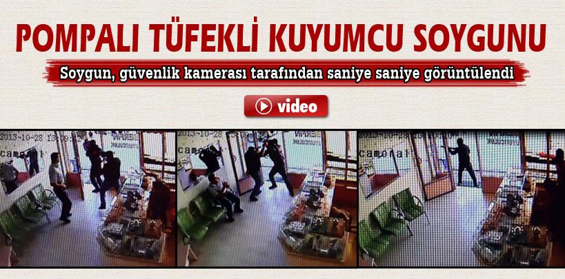 Adana'daki pompalı tüfekli soygun kamerada