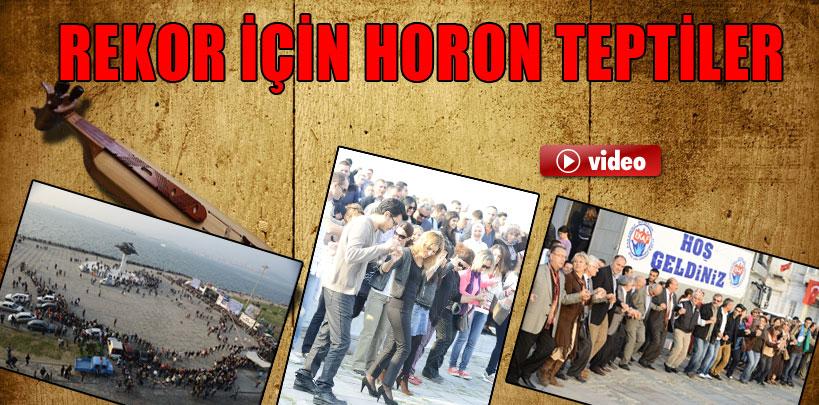 İzmir'de yaşayan Karadenizliler rekor için horon tepti